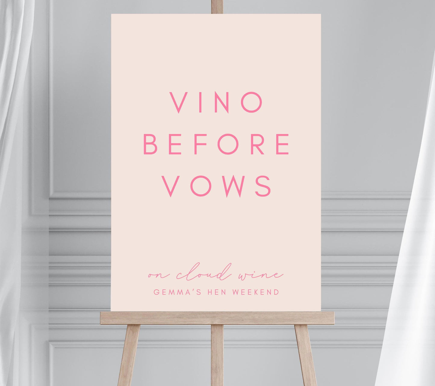 Vino Before Vows Hen Party Sign, On Cloud Wine Themed Bridal Shower, Wine Spritz Bachelorette, Hen Do Welcome Sign, Cocktail Hen Party Sign