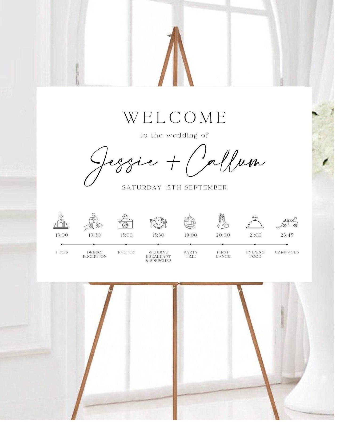 Minimalist Order of the Day Welcome Sign, Wedding Order of Events Welcome, Minimalist Wedding Timeline Sign, Large Wedding Program