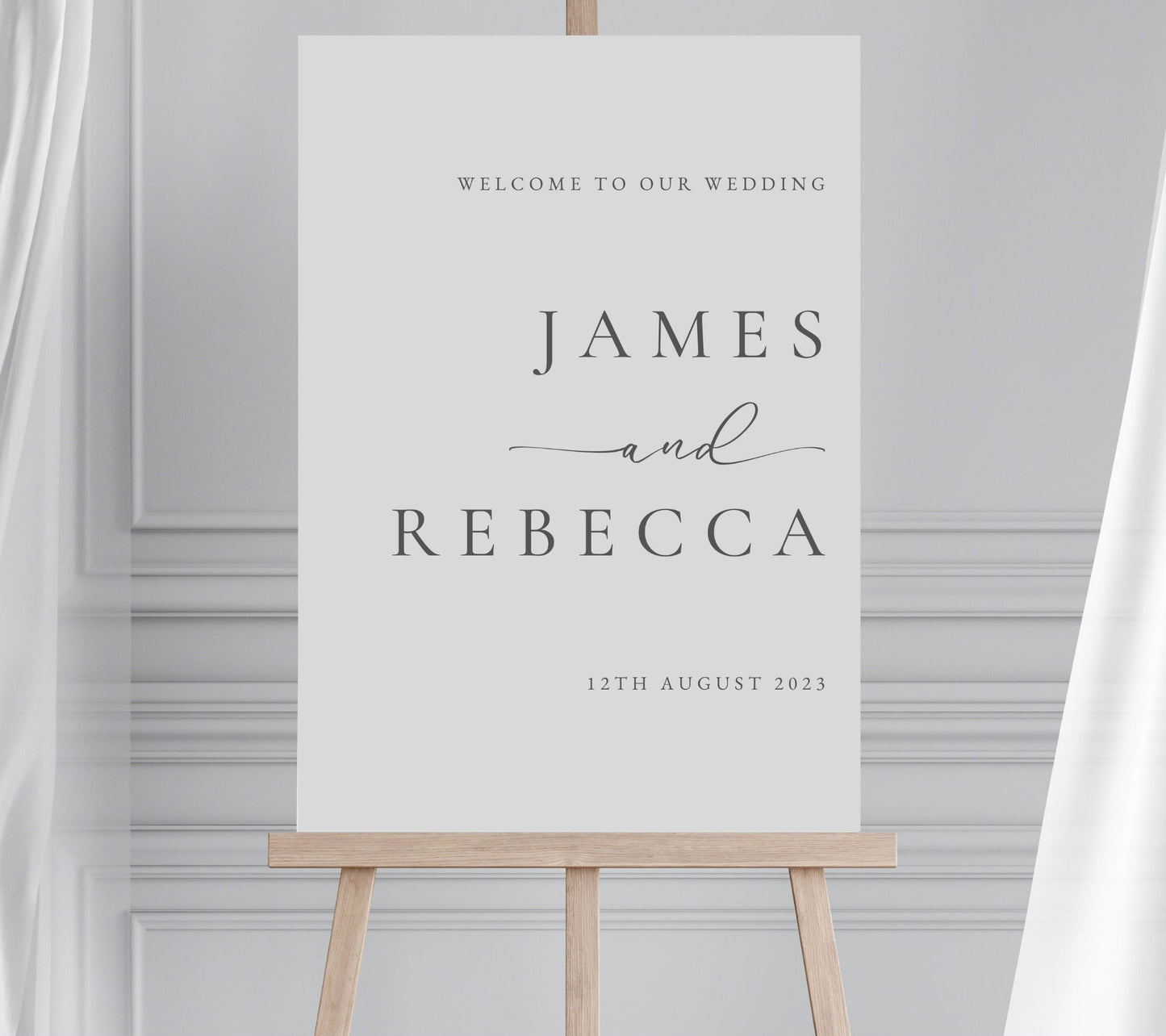 Modern Wedding Welcome Sign, Minimalist Wedding Signage, Calligraphy Welcome Sign, Large Welcome Sign, Script Welcome Sign
