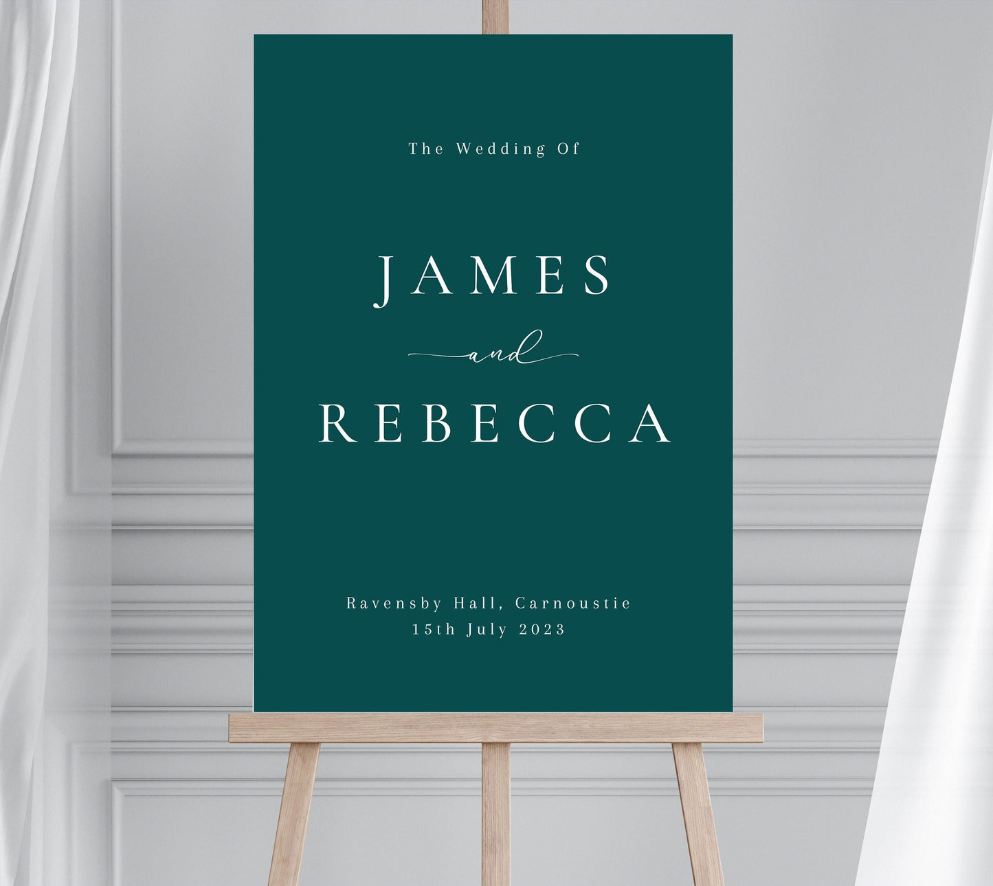 Minimalist Forest Green Wedding Welcome Sign, Dark Green Welcome Sign, Modern Wedding Signage, Emerald Green Welcome Sign