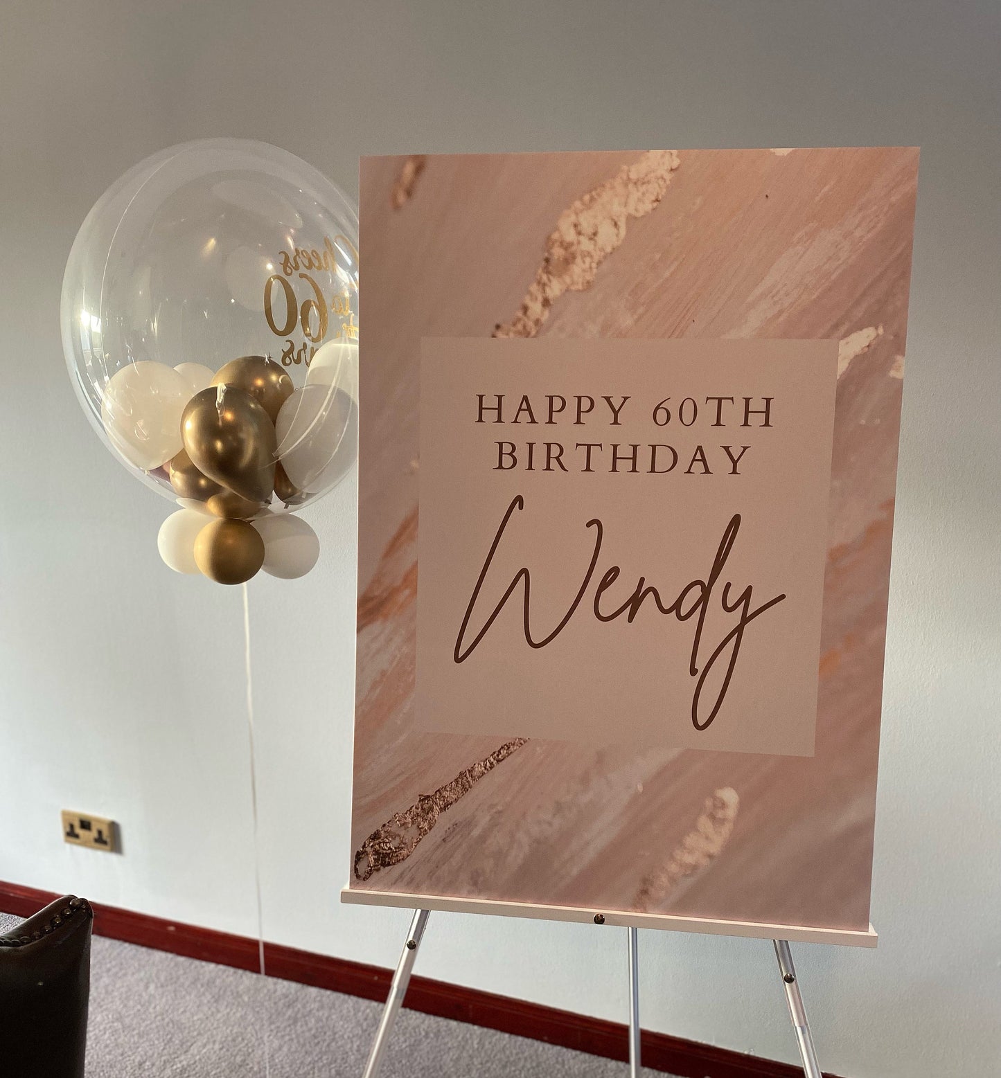 Gold and Blush Bridal Shower Welcome Sign, Nude Hen Party Welcome Sign, Gold Leaf Effect Wedding Welcome Sign