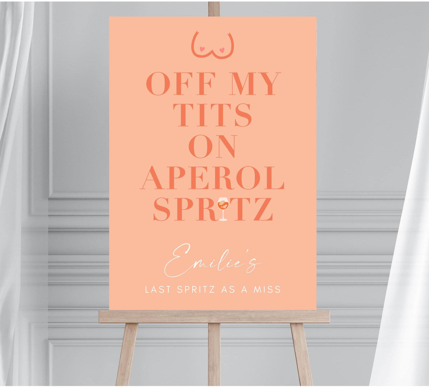 Feelin Spritzy Hen Party Sign, Off My Tits On Aperol Spritz Bridal Shower, Spritzy Bachelorette, Hen Do Welcome Sign, Cocktail Hen Party