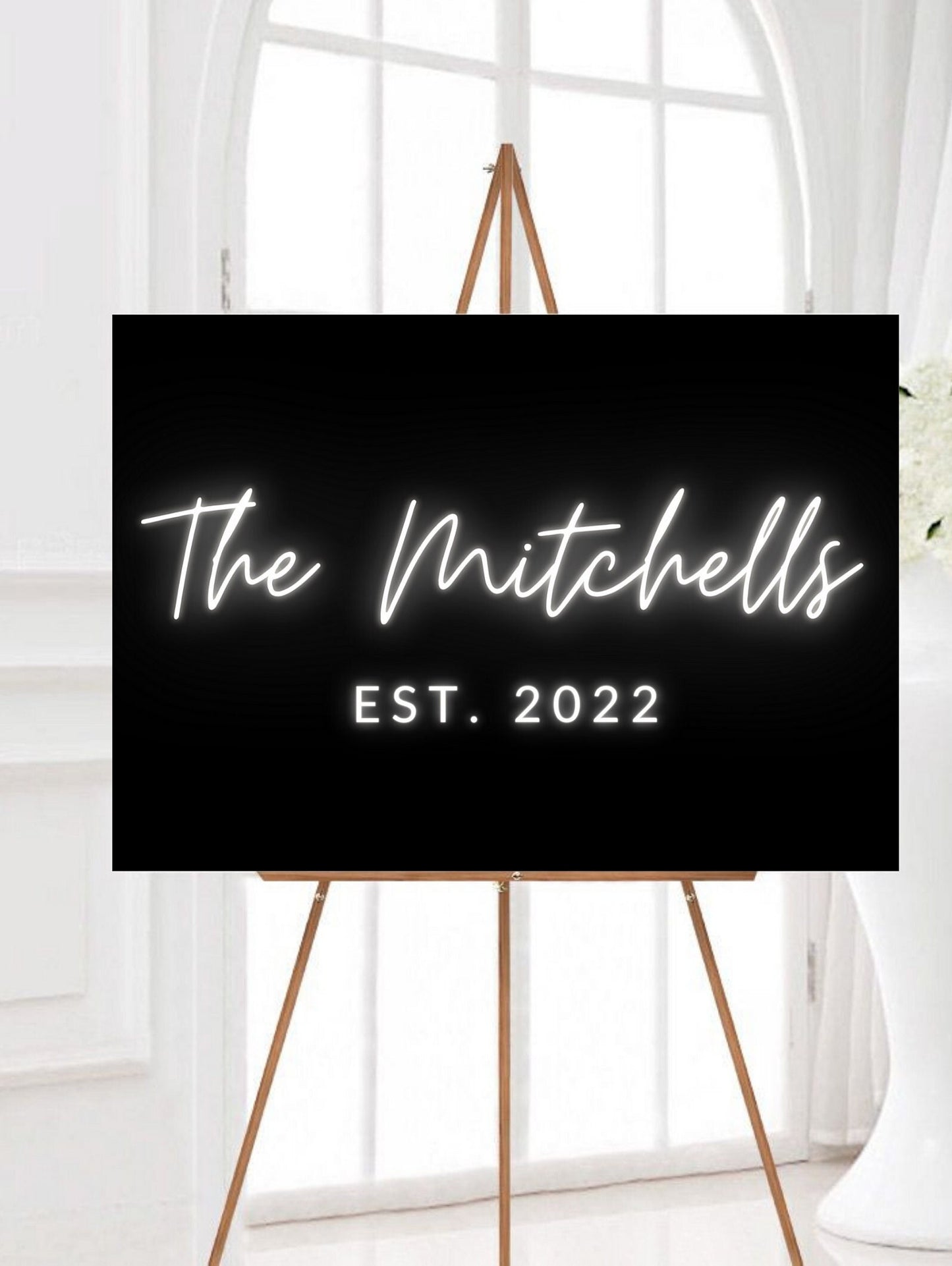 Black Neon Effect Wedding Sign, LED Neon Effect Wedding Sign, Custom Neon Sign, Neon Wedding Sign