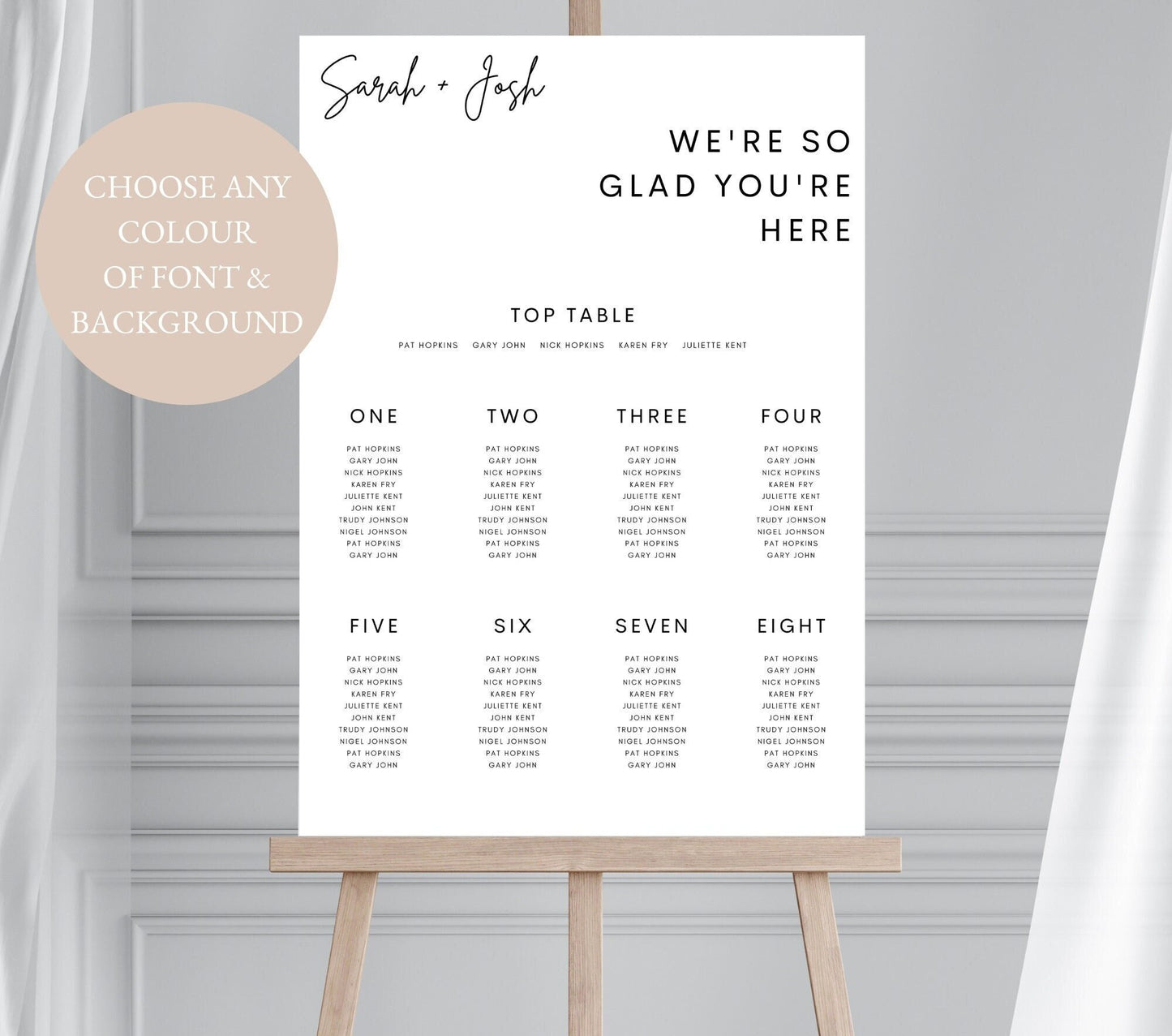 Minimalist Wedding Seating Chart, Wedding Seating Plan, Seating Chart, Wedding Table Plan, Table Plan, Seating Chart, Foamex Seating Plan