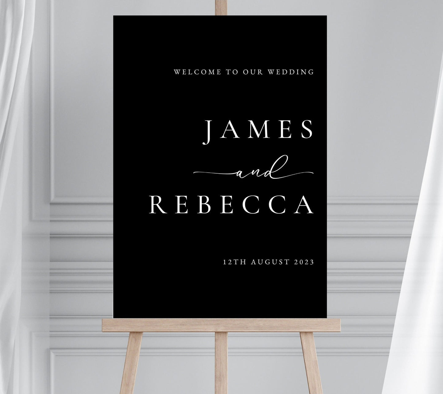 Modern Wedding Welcome Sign, Minimalist Wedding Signage, Calligraphy Welcome Sign, Large Welcome Sign, Script Welcome Sign