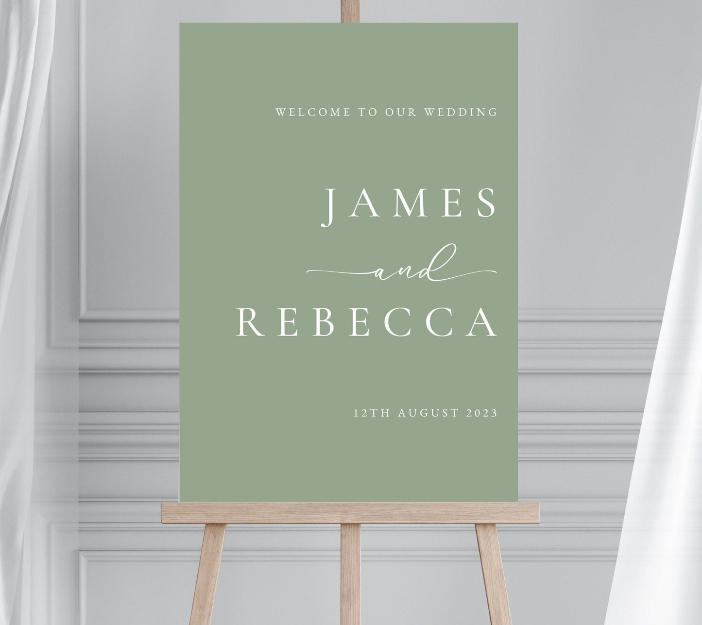 Modern Wedding Welcome Sign, Minimalist Wedding Signage, Calligraphy Welcome Sign, Large Welcome Sign, Script Welcome Sign