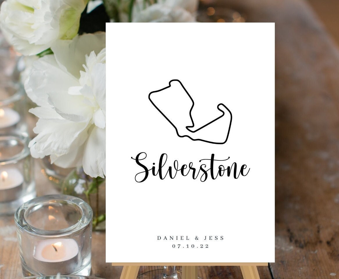 F1 RACETRACK THEMED Wedding Table Numbers, Modern Table Name Sign Grand Prix, Formula 1 Table Names, Car Themed Wedding