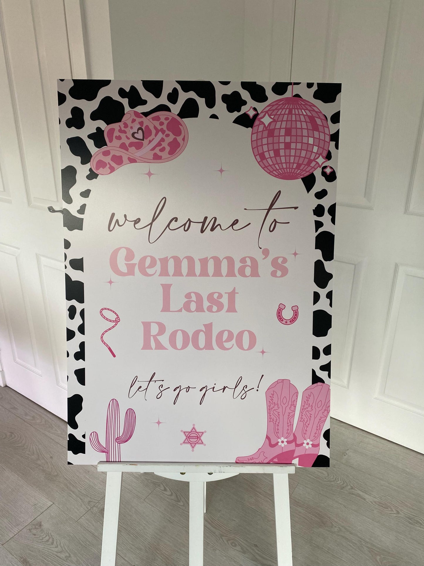 LAST HOEDOWN RODEO Bridal Shower Welcome Sign, Cowgirl Hen Party Welcome Sign, Last Rodeo Hen Party Welcome, Let's go girl hen party sign