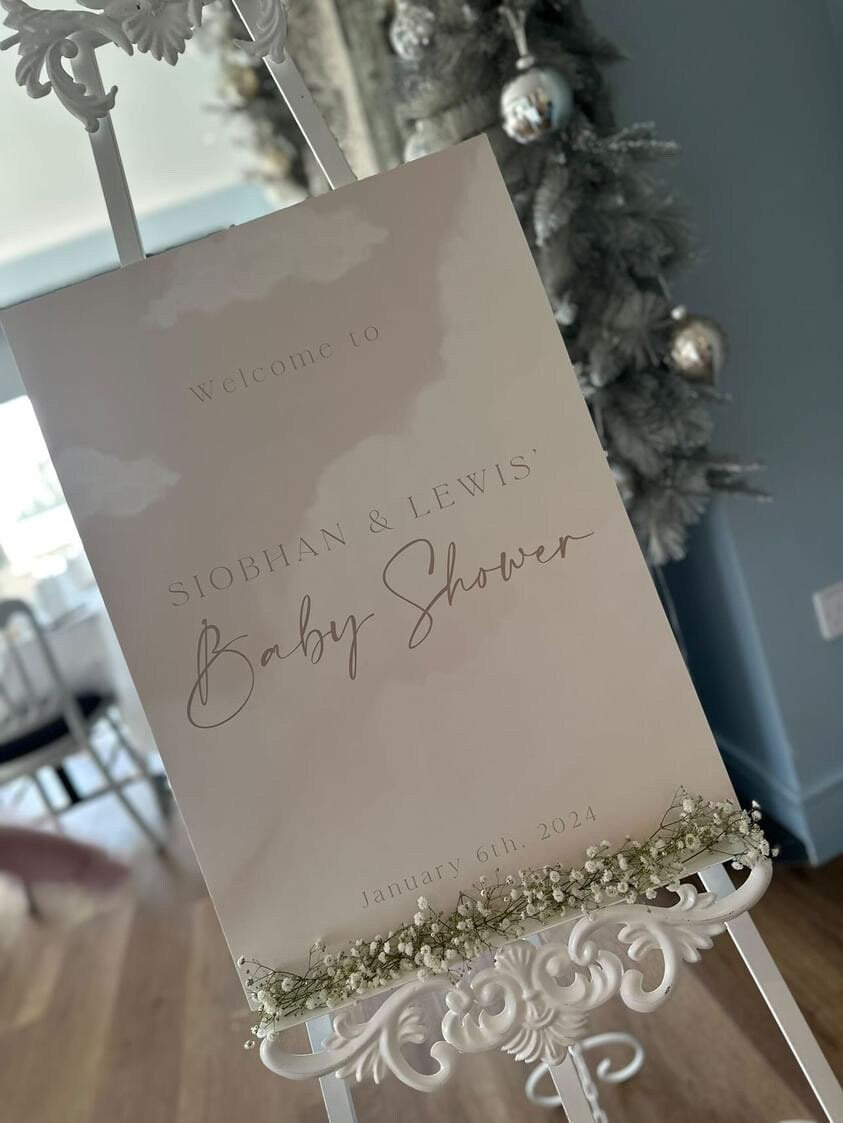 Neutral Baby Shower Welcome Sign, Cloud Baby Shower Sign, Gender Neutral Baby Shower, Minimalist Baby Shower Sign, Unisex Baby Shower