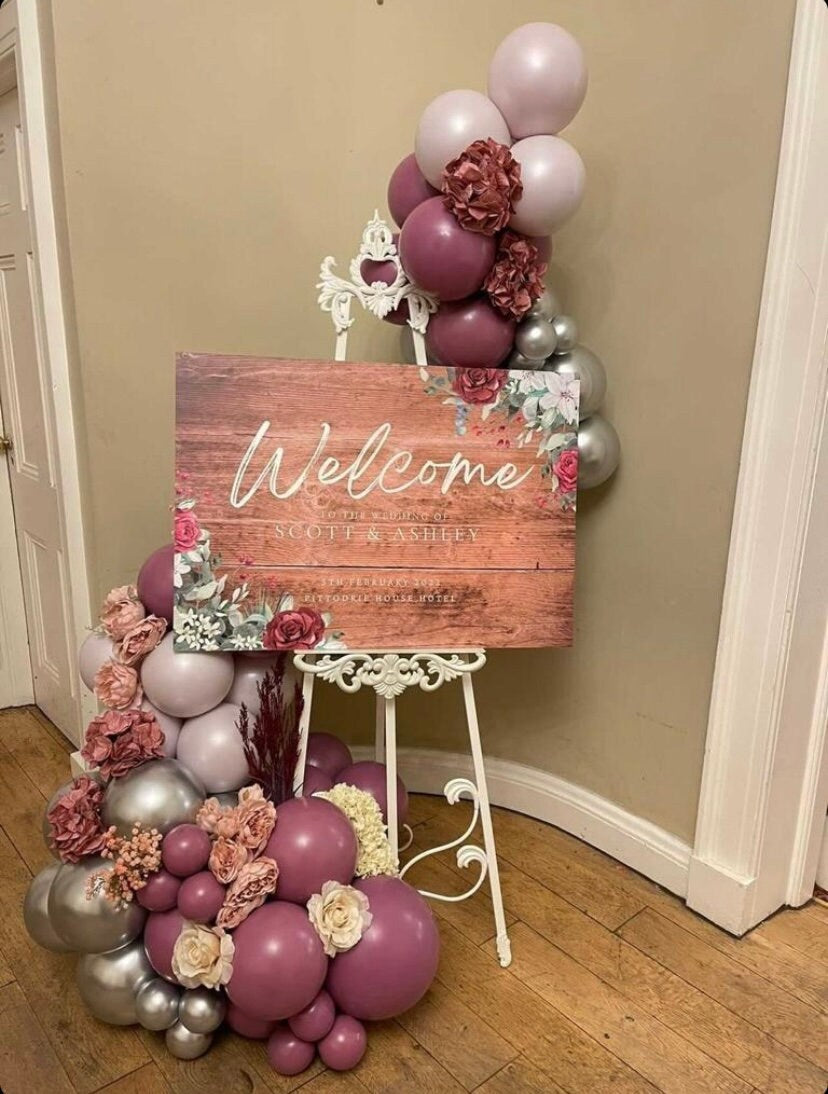 Wooden Effect Wedding Welcome Sign, Rustic Wedding Signage, Rustic Welcome Sign