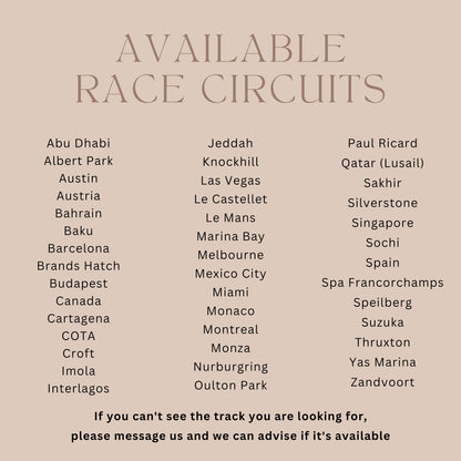 F1 RACETRACK THEMED Wedding Table Numbers, Modern Table Name Sign Grand Prix, Formula 1 Table Names, Car Themed Wedding