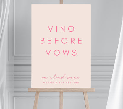 Vino Before Vows Hen Party Sign, On Cloud Wine Themed Bridal Shower, Wine Spritz Bachelorette, Hen Do Welcome Sign, Cocktail Hen Party Sign