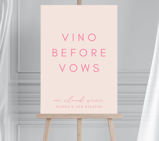 Vino Before Vows Hen Party Sign, On Cloud Wine Themed Bridal Shower, Wine Spritz Bachelorette, Hen Do Welcome Sign, Cocktail Hen Party Sign