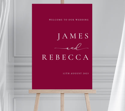 Modern Wedding Welcome Sign, Minimalist Wedding Signage, Calligraphy Welcome Sign, Large Welcome Sign, Script Welcome Sign