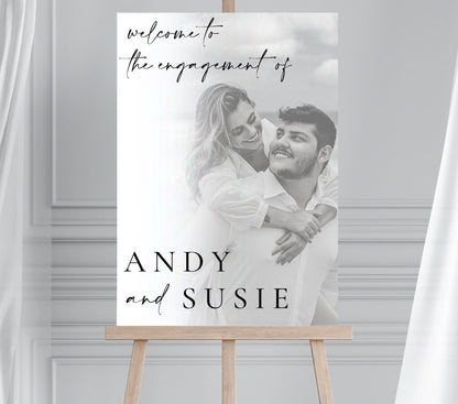 Engagement Welcome Sign, Photo Wedding Sign, Photo Engagement Party Sign, Wedding Welcome Sign Photo