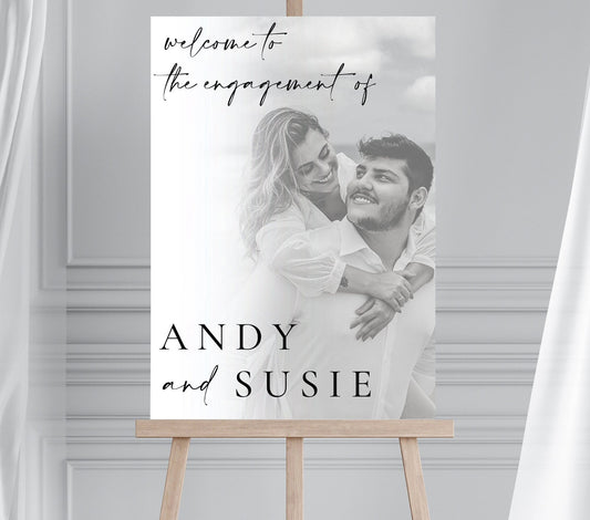 Engagement Welcome Sign, Photo Wedding Sign, Photo Engagement Party Sign, Wedding Welcome Sign Photo