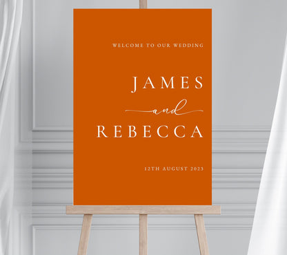 Modern Wedding Welcome Sign, Minimalist Wedding Signage, Calligraphy Welcome Sign, Large Welcome Sign, Script Welcome Sign