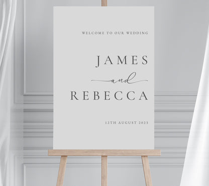 Modern Wedding Welcome Sign, Minimalist Wedding Signage, Calligraphy Welcome Sign, Large Welcome Sign, Script Welcome Sign