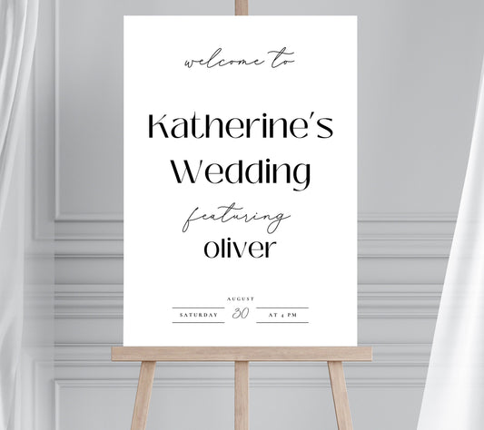 Featuring Husband Wedding Welcome Sign, Featuring Wedding Welcome Sign, Funny Wedding Sign, Featuring The Husband, Wife's Wedding