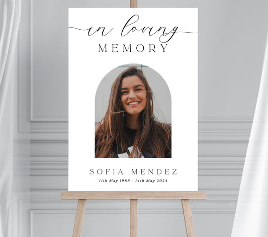 Personalised Funeral Memorial Sign, Funeral Photo Sign,  In Memory Picture Poster, A0 A1 A2 Celebration of Life Sign, Wake Photo Sign
