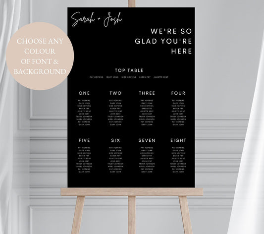 Minimalist Wedding Seating Chart, Wedding Seating Plan, Seating Chart, Wedding Table Plan, Table Plan, Seating Chart, Foamex Seating Plan