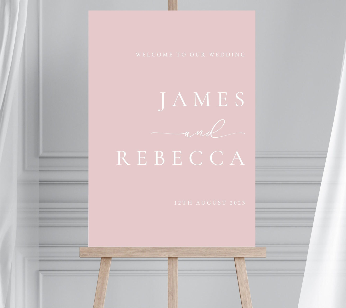 Modern Wedding Welcome Sign, Minimalist Wedding Signage, Calligraphy Welcome Sign, Large Welcome Sign, Script Welcome Sign