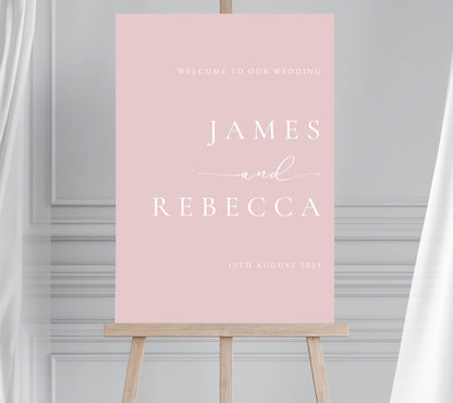 Modern Wedding Welcome Sign, Minimalist Wedding Signage, Calligraphy Welcome Sign, Large Welcome Sign, Script Welcome Sign