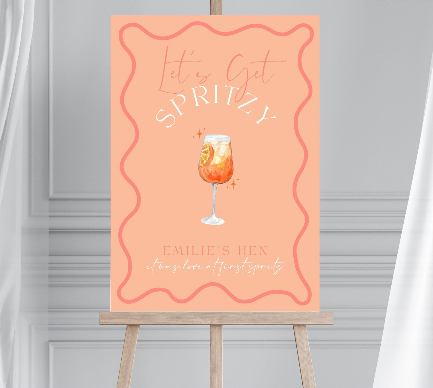 Feelin Spritzy Hen Party Sign, Aperol Spritz Themed Bridal Shower, Spritzy Bachelorette, Hen Do Welcome Sign, Cocktail Hen Party Sign