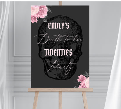 Death to my twenties party sign, RIP to my thirties, forties, fifties, RIP 20's, 30's, Funeral Themed Party