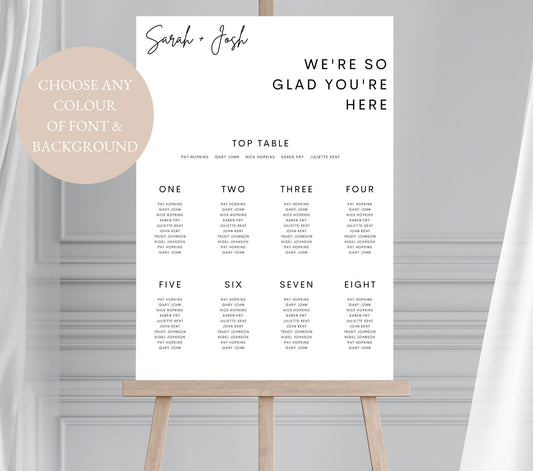 Minimalist Wedding Seating Chart, Wedding Seating Plan, Seating Chart, Wedding Table Plan, Table Plan, Seating Chart, Foamex Seating Plan