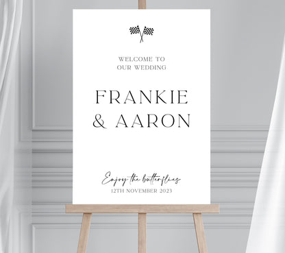 F1 RACETRACK THEMED Wedding Welcome Sign, Grand Prix Wedding Welcome Sign, Formula 1 Welcome, Race car Themed Wedding, Race Track Wedding