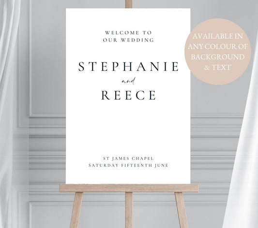 Minimalist Wedding Welcome Sign, Welcome Wedding Sign, Script Wedding Welcome Sign, Modern Wedding Signs, Large Wedding Sign