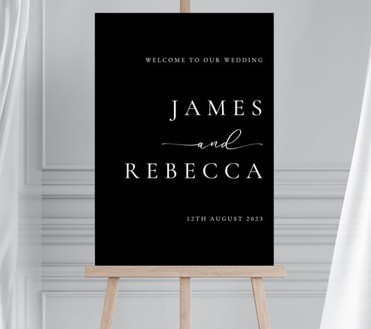 Modern Wedding Welcome Sign, Minimalist Wedding Signage, Calligraphy Welcome Sign, Large Welcome Sign, Script Welcome Sign