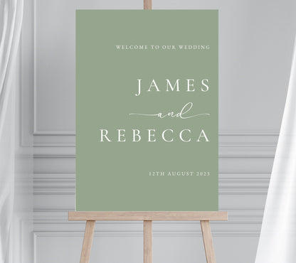 Modern Wedding Welcome Sign, Minimalist Wedding Signage, Calligraphy Welcome Sign, Large Welcome Sign, Script Welcome Sign