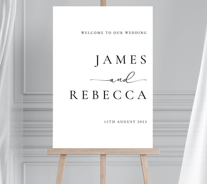 Modern Wedding Welcome Sign, Minimalist Wedding Signage, Calligraphy Welcome Sign, Large Welcome Sign, Script Welcome Sign