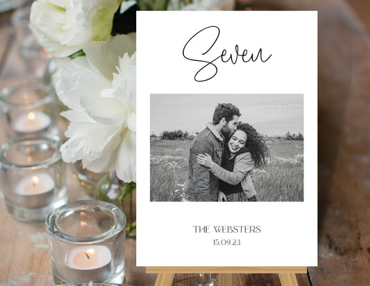 Photo Wedding Table Numbers, When We Were Table Numbers, Age Wedding Table Name Signs, Table Numbers With Photographs, Wedding Childhood Pic