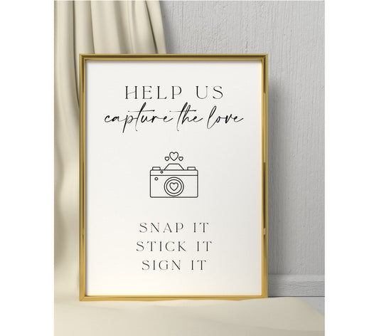 Wedding photo guestbook sign, wedding Photobooth sign, Polaroid wedding sign, snap it wedding print