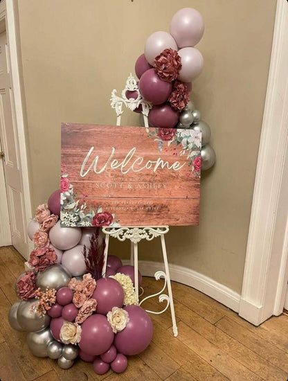 Wooden Effect Wedding Welcome Sign, Rustic Wedding Signage, Rustic Welcome Sign